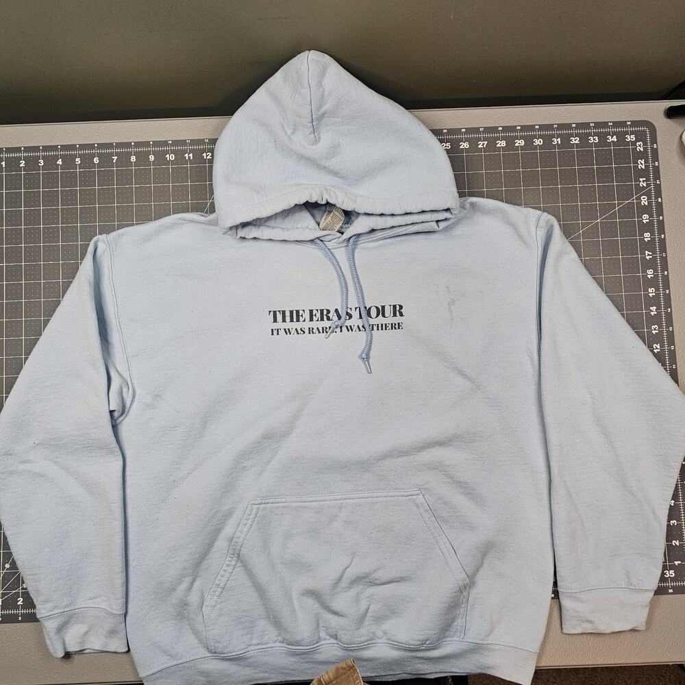 Taylor Swift Hoodie Large Blue The Eras Tour Pop Concert Music Swifty Band Y2K